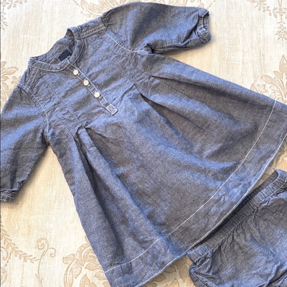 Baby Gap Toddler Linen Chambray Dress & Bloomers